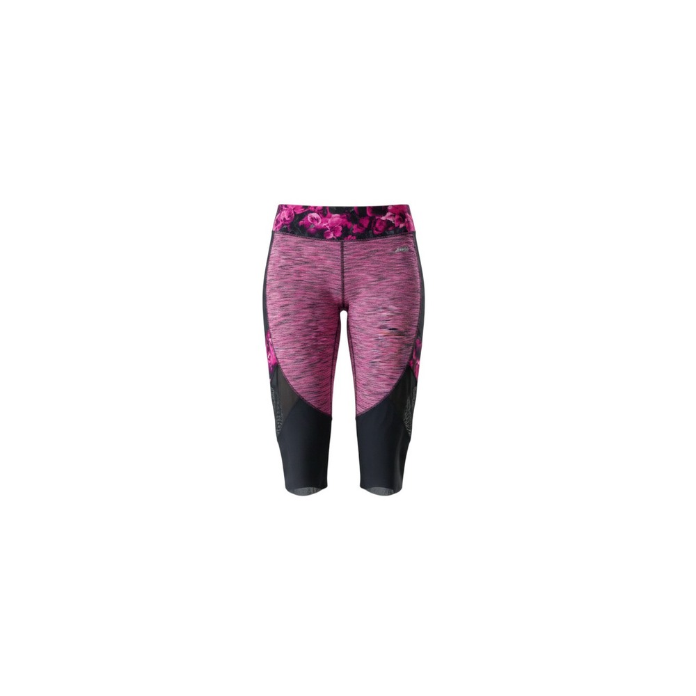 Avia Capri Leggings Womens Large Pink Space Dye Mesh Panel Floral Waistband